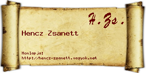 Hencz Zsanett névjegykártya